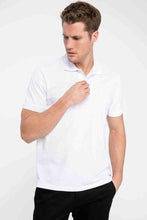 Load image into Gallery viewer, Men White Polo Shirts Short Sleeve Solid Polo Shirts Mens